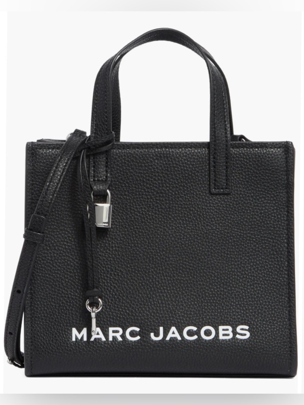 New Marc Jacobs Mini Grind Pebble Leather Tote Black
